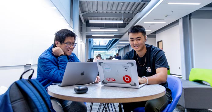 Students in hazel Miller Hall