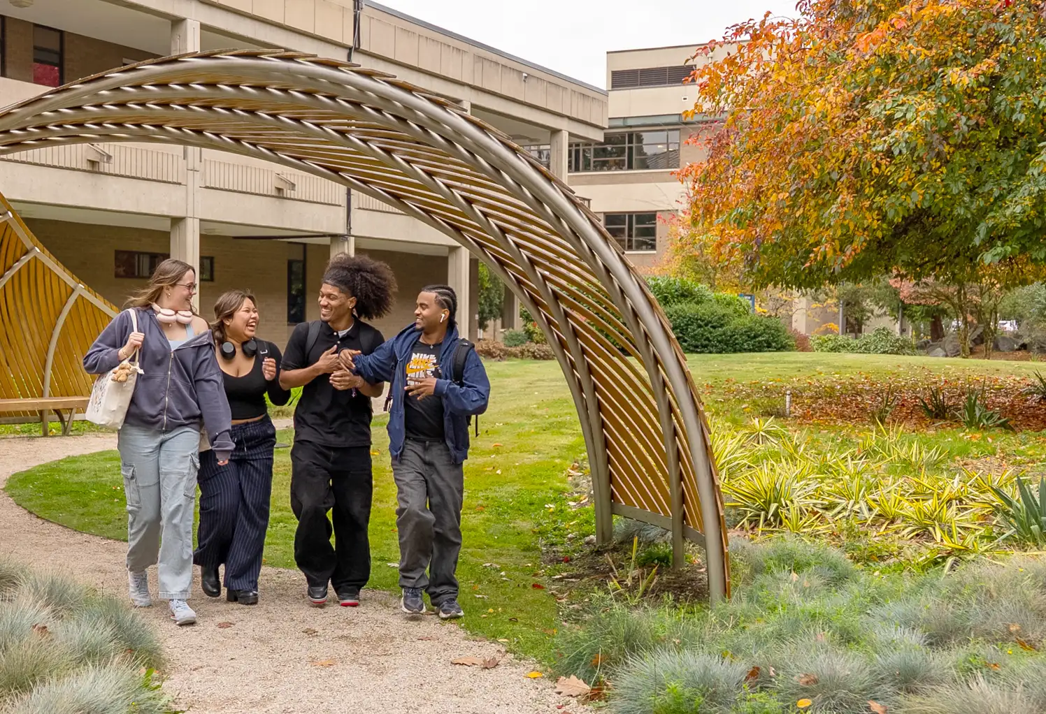 Students in hazel Miller Hall